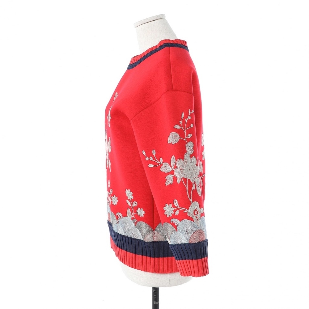 Gucci red viscose jersey  embroidered  sweater S - Picture 3 of 7